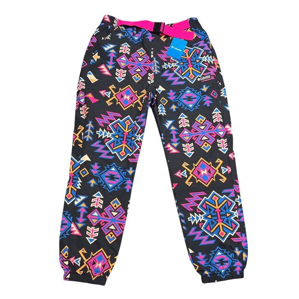 Columbia Wintertrainer Woven Pants Womens L‎ Black Multi Tribal Print AL5562-011